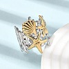 304 Stainless Steel Open Cuff Rings for Women RJEW-K316-01GP-2