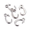 Platinum Plated Alloy Letter Pendants PALLOY-J718-01P-C-2