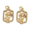 Brass Micro Pave Cubic Zirconia Pendants ZIRC-L100-044G-1