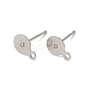 Non-Tarnish 304 Stainless Steel Flat Round Blank Peg & Post Ear Studs Findings X-STAS-E025-1-1