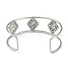 Non-Tarnish 304 Stainless Steel Wide Textured Open Cuff Bangles BJEW-Q348-05P-13-3