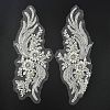 Phoenix Tail Pattern Glass Rhinestone & Mesh Base Fabrics Handwork Embroidery Cloth Sew on Appliques PATC-WH0009-02B-1