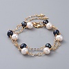 Natural Cultured Freshwater Pearl Beads Link Bracelets BJEW-JB04818-1