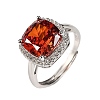 925 Sterling Silver Pave Cubic Zirconia Finger Rings RJEW-C138-01A-01-3