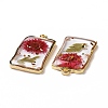 Transparent Clear Epoxy Resin Pendants RESI-L036-04G-01-3