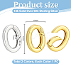 2Pcs 2 Colors Sterling Silver Spring Gate Rings STER-PH0004-59-2