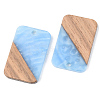 Opaque Resin & Walnut Wood Pendants RESI-S389-049A-C01-2