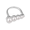 Anti-Tarnish Round Shell Pearl Finger Rings RJEW-Q813-04P-2