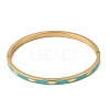 304 Stainless Steel Enamel Hinged Cuff Bangles for Women SA-CBAC920-15G-01D-4