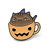 Coffee Cup Cat Enamel Pin JEWB-H009-01EB-10-1