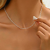 Simple Brass Paperclip Chain Lock Collarbone Necklaces for Women Daily Wear SX2190-3-1