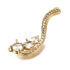 Brass Micro Pave Clear Cubic Zirconia Connector Charms CU-CBA3569-04G-D-2
