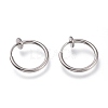 Tarnish Resistant 304 Stainless Steel Retractable Clip-on Hoop Earrings X-STAS-O135-01D-1