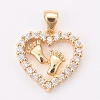 Brass Micro Pave Cubic Zirconia Pendants ZIRC-K076-08G-1