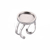 201 Stainless Steel Cuff Pad Ring Settings X-STAS-S080-040C-P-1