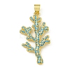 Rack Plating Brass Pave Cubic Zirconia Pendants X-KK-U029-11G-02-1