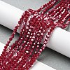 Opaque Solid Color Electroplate Glass Beads Strands EGLA-A039-P4mm-A01-4