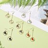 Natural Gemstone Round Beads Dangle Earrings EJEW-JE05141-2