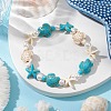 Synthetic Turquoise Beaded Stretch Bracelets for Women BJEW-JB11122-2