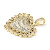 Brass Micro Pave Clear Cubic Zirconia Pendants KK-B141-04G-01-2