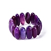 Oval Natural Agate Beaded Stretch Bracelets for Women Men G-Q601-23E-3