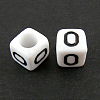 Letter Acrylic European Large Hole Beads X-OPDL-R050-10mm-O-1