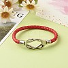 Braided Imitation Cowhide Leather Cord Bracelets for Couple BJEW-JB06443-11