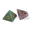 6Pcs Natural Obsidian &  Red Jasper & Amethyst & Tiger Eye & Rose Quartz & Green Aventurine Orgonite Pyramid Display Decorations G-C186-06-3