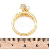 Brass Micro Pave Cubic Zirconia Finger Rings for Women CU-CBA0A21-03G-5