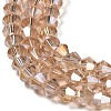 Transparent Electroplate Glass Beads Strands EGLA-A039-T6mm-B12-3