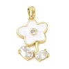 Brass Rhinestone Pendants RB-CBACCCF-03G-1