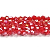 Opaque Solid Color Electroplate Glass Beads Strands EGLA-A039-P4mm-B02-1