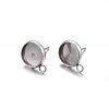 Non-Tarnish 304 Stainless Steel Stud Earring Settings X-STAS-H467-08P-12mm-2