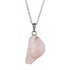 Rough Raw Natural Ferruginous Quartz Pendant Necklaces NJEW-JN04637-02-4