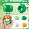 800Pcs 4 Colors Saint Patrick's Day Opaque Plastic Beads KY-SP0001-06-2