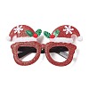 Christmas Plastic & Non-woven Fabric Glitter Glasses Frames AJEW-E053-01C-1