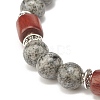 Natural Sesame Jasper Beaded Stretch Bracelet for Women or Men BJEW-JB07732-05-5