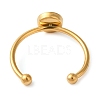 Ion Plating(IP) 304 Stainless Steel Open Cuff Ring Components X-STAS-I306-05A-G-3