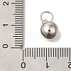 Rhodium Plated 925 Sterling Silver Round Charms STER-G043-08D-P-3