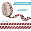 about 10.5~11 yards Ethnic Style Polycotton Jacquard Leaf Ribbons OCOR-GO0001-15A-2