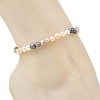 Natural Cultured Freshwater Pearl Beaded Anklets for Women AJEW-AN00876-2