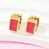 304 Stainless Steel Enamel Hoop Earrings EJEW-K268-20G-01-2