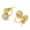 Rack Plating Brass Micro Pave Cubic Zirconia Ball Stud Earrings for Women EJEW-O001-07G-2