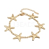 304 Stainless Steel Starfish Link Bracelets for Women BJEW-G759-01G-2
