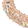 AB Color Plated Transparent Glass Beads Strands GLAA-G127-01H-3