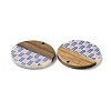 Opaque Resin & Walnut Wood Pendants RESI-N025-046-3