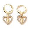 Real 18K Gold Plated Brass Dangle Leverback Earrings EJEW-L269-024G-02-1