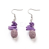 Natural Lava Rock Dangle Earrings EJEW-E260-A03-1