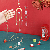 SUNNYCLUE 4Pcs 4 Style Christmas Theme Sun Catcher Glass Pendant Decorations AJEW-SC0001-51-3