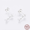 Anti-Tarnish Rhodium Plated 925 Sterling Silver Dangle Stud Earrings EJEW-AA00271-13P-1